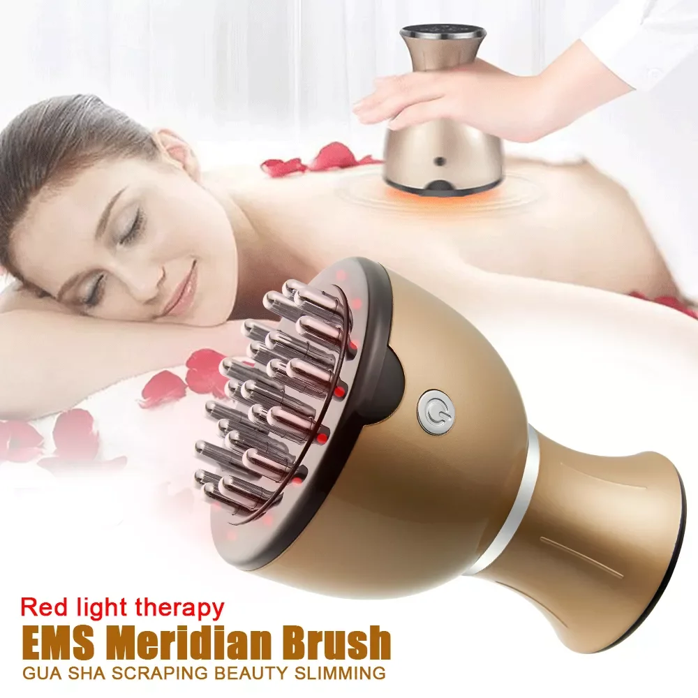 

NEW2023 Electric Scraping Device EMS Meridian Brush Infrared Heating Massager Scraping Machine for Body Relief Fatigue Anti Cell