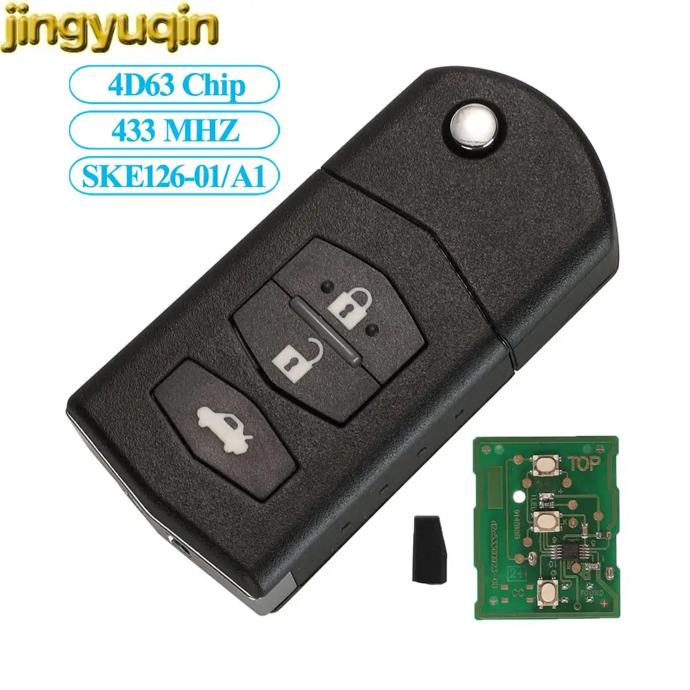 Jingyuqin дистанционный автомобильный флип-ключ 433 МГц SKE126-01/A1 4D63 для MAZDA 2 M2 Demio 3 M3 Axela 5