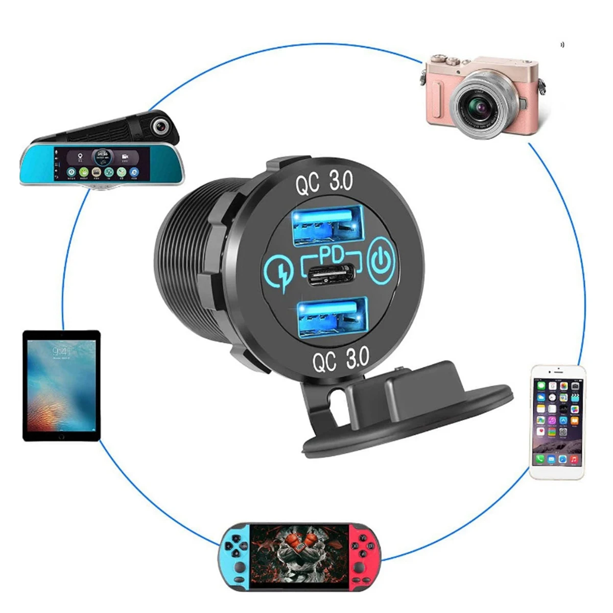 Розетка для быстрой зарядки 60 Вт стандартное автомобильное зарядное устройство