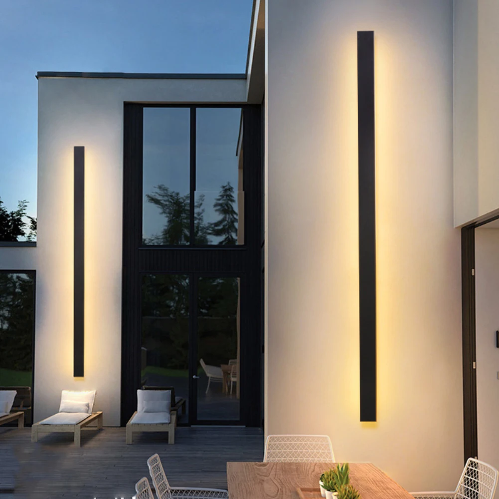 

Wall Light Aluminum Modern Outdoor Long Waterproof Led Strip Bedroom Bedside Garden Porch Balcony Villa Decor Lighting Wall Lamp