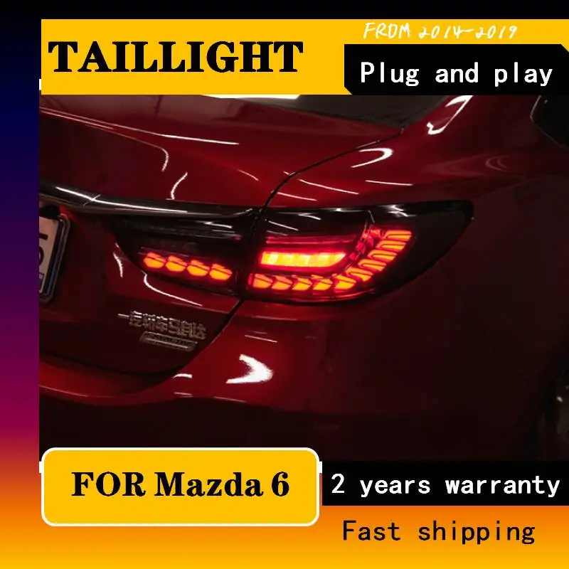 Car Styling For Mazda 6 Atenza LED Tail Light 2014 2015-2019 Taillights LED DRL Signal Brake Reverse auto Accessories Rear Lamp