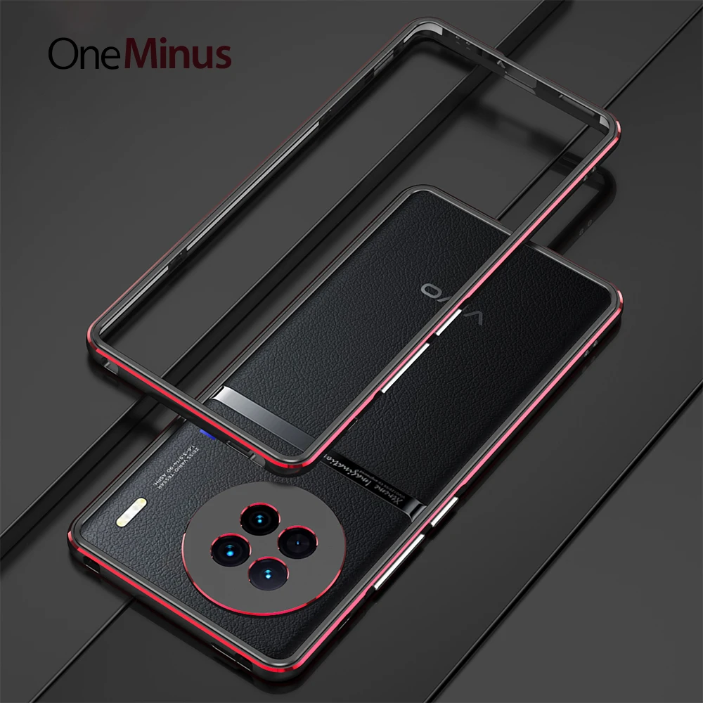 

Luxury Skin For VIVO X90 Case Ultra Slim Bumper Aluminum Alloy Metal Frame Slim Lightweight Protective Cover + Lens Protector