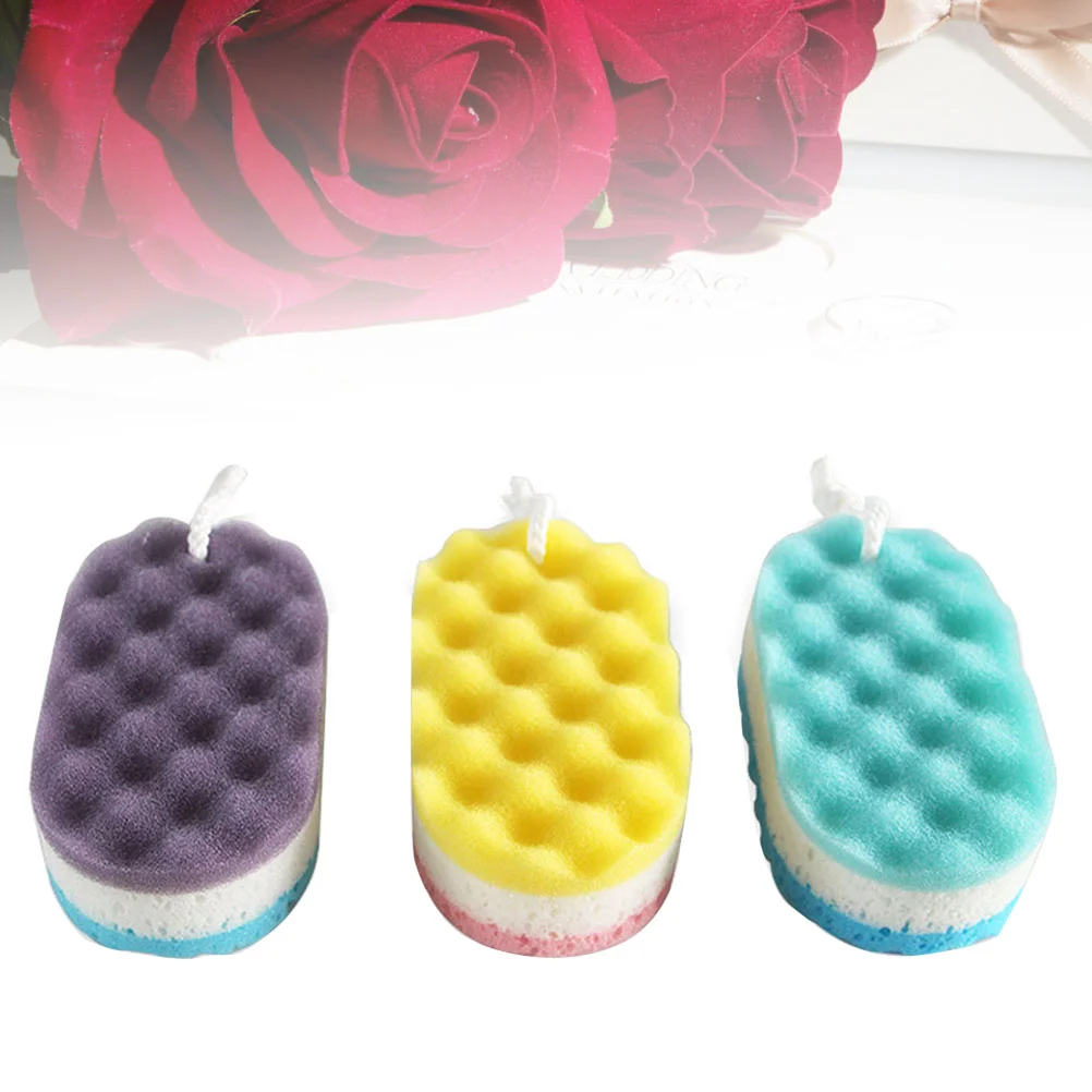 

3Pcs Bathing Sponge Back Scrubber Body Brush Glove Exfoliating Sponge Body Brush Loofah Back Scrubber
