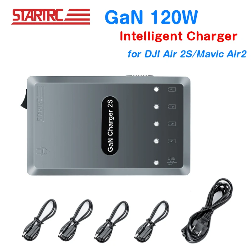 

DJI Air 2S Battery Charger 120W GAN Intelligent Battery Charging Hub for Mavic Air 2 Drone Battery Remote Control Smart Charger