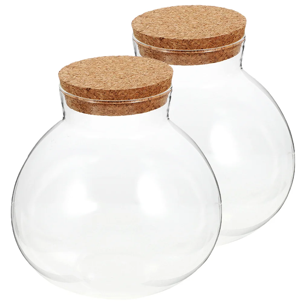 

Mini Landscape Bottle Sealed Clear Terrarium Glass Bottle Microlandscape Glass Jar Spherical Ecological Landscape Bottle