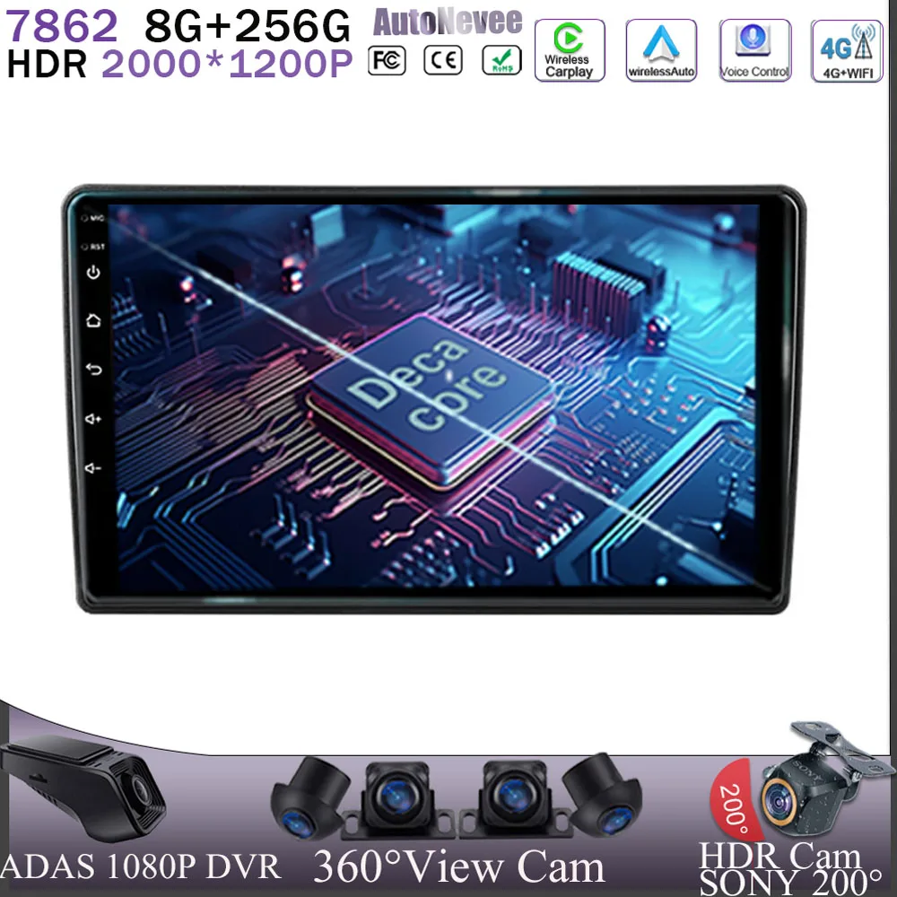 Carplay радио ЦП Android 13 для Honda Element YH 2002 - 2011 авто мультимедийный плеер 7862 GPS 5G WIFI QLED DVD