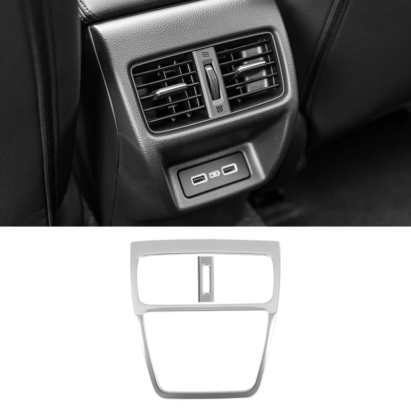 

For Honda Civic 11th Gen 2021 2022 2023 Rear Air Conditioning Vent Outlet Frame Cover Trim Stickers Stainless Steel Accessories