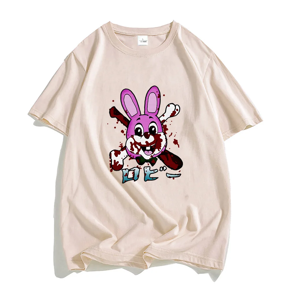

Hot Horror Game Robbiee The Rabbit Tshirts MEN 100% Cotton Gothic Bunny T-shirts Manga/Comic T Shirts Anime Clothes Cartoon Tees