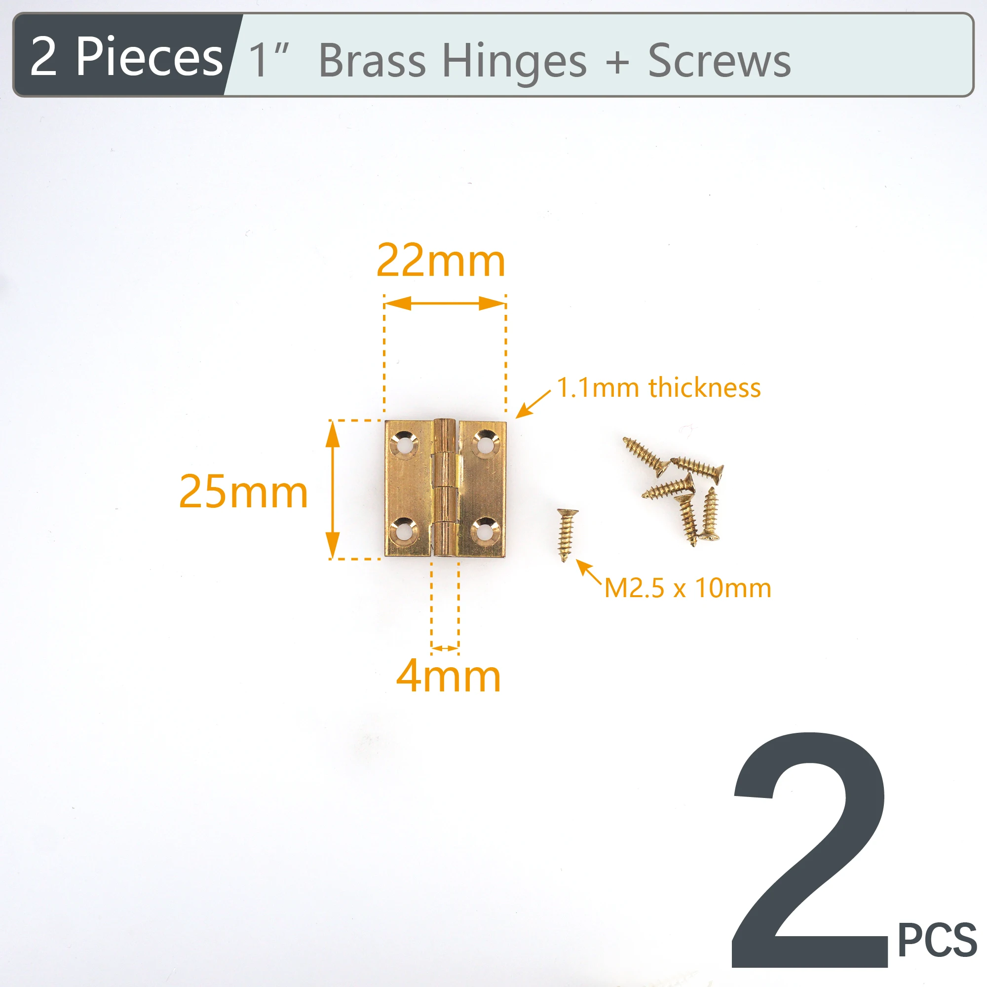 

(Набор из 2 петлей) Твердая латунная петля 1/1,5/2/2,5/3/3,5/4 дюйма Мебельная коробка Дверь шкафа и окон Антикварная петля с винтом