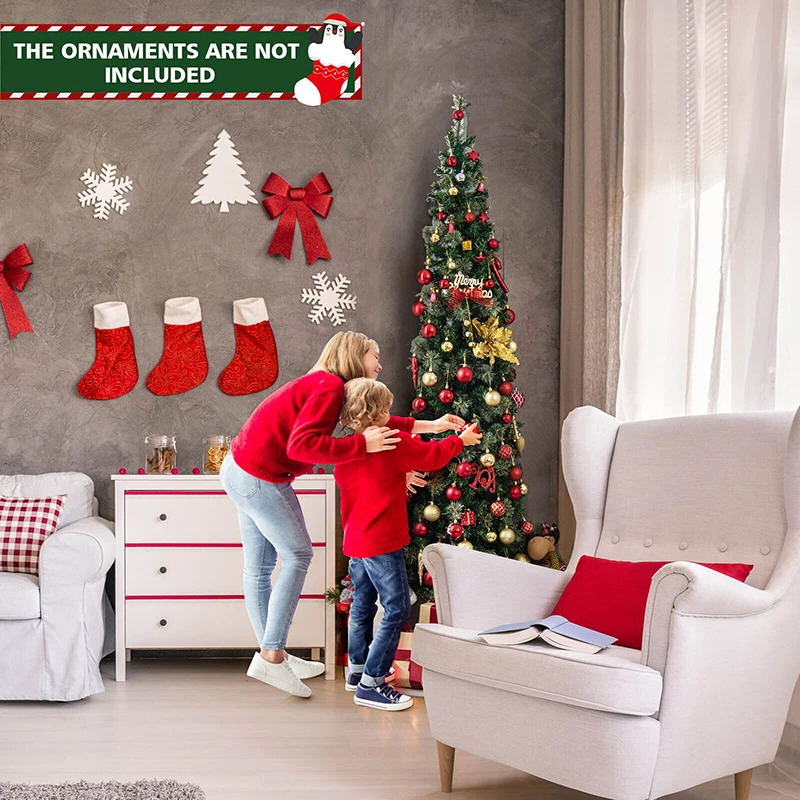 

7 футов половина Рождественская елка с 150 светодиодный свет Крытый Открытый Сад вечерние принадлежности