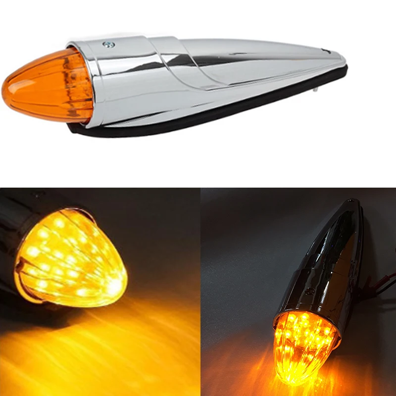 

1pcs ​12V Yellow Light 17LED Amber Electroplating Conical Truck Side Light Waterproofing Car Side Lights Warning Lights