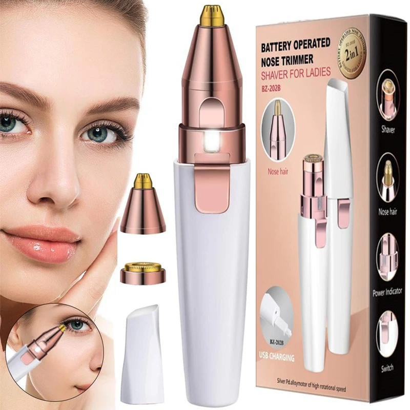 NEW 2 in 1 Electric Eyebrow Trimmer for Women Body Hair Remo