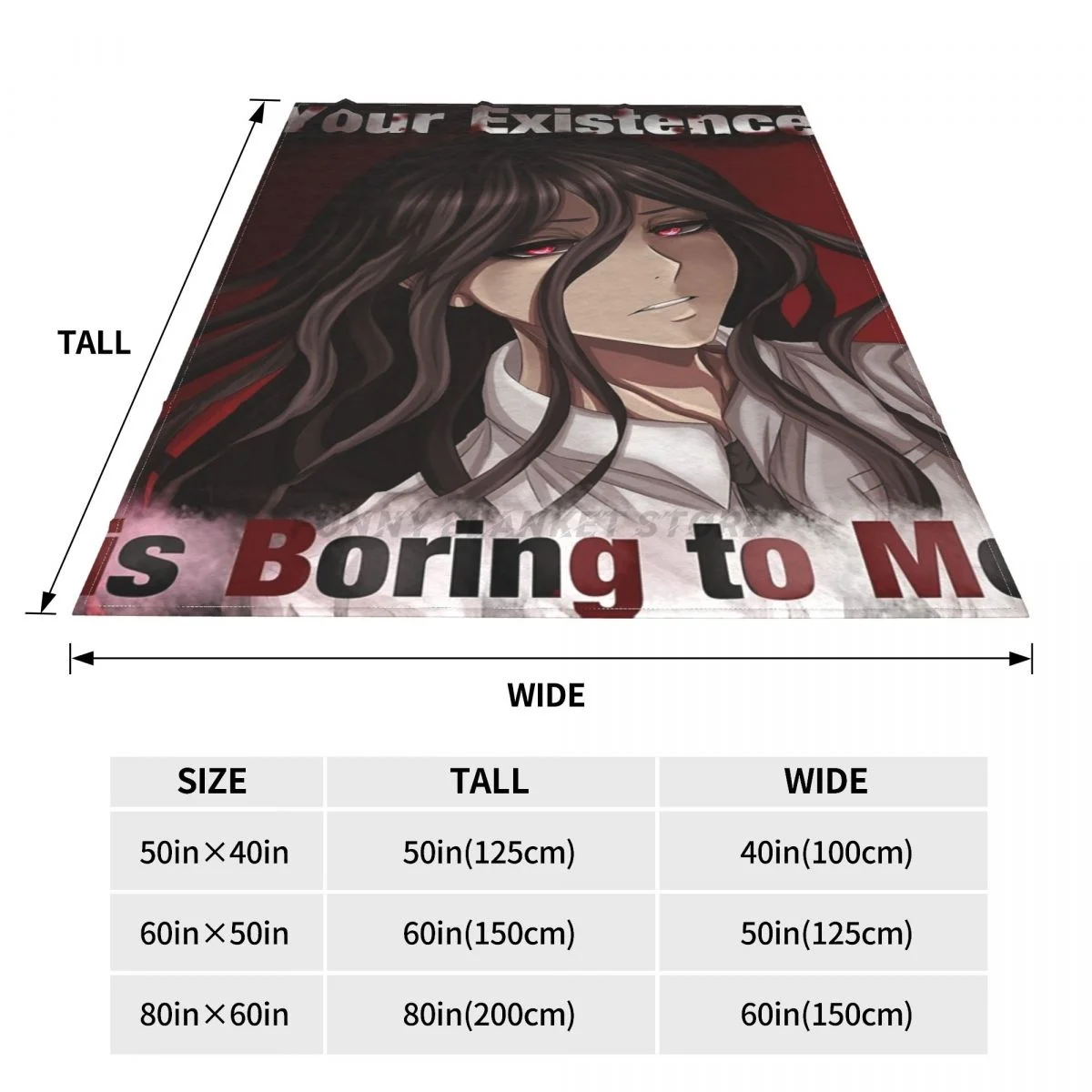 Izuru Kamukura Your Existence Is Boring To Me Throws Blankets Collage Flannel Ultra-Soft Warm picnic blanket bedspread