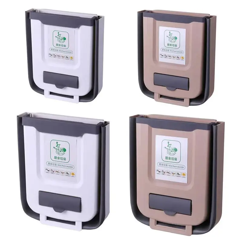 

Collapsible Trash Can Hanging Storage Trash Basket Wall Mounted Sorting Trash Can With Garbage Bag Container Household Items