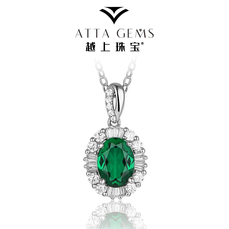 

Zultanite Popular S925 Silver Charm Women's Necklace Oval Cut Grandmother Emerald Pendant 4.0CT+Set Small Diamond Jewelry