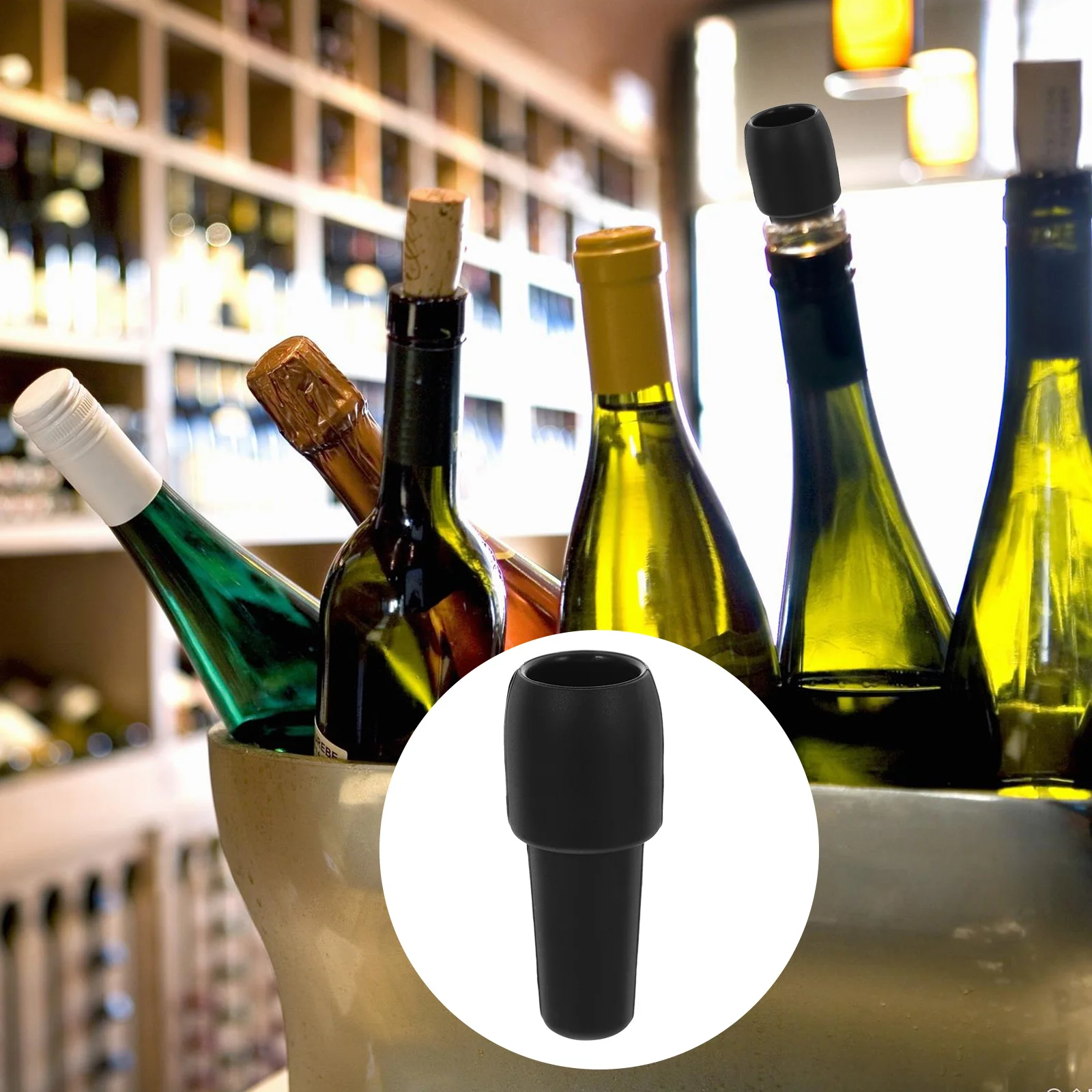 4-шт. пробка для бутылок силиконовые пробки пробковое уплотнение напитков черная