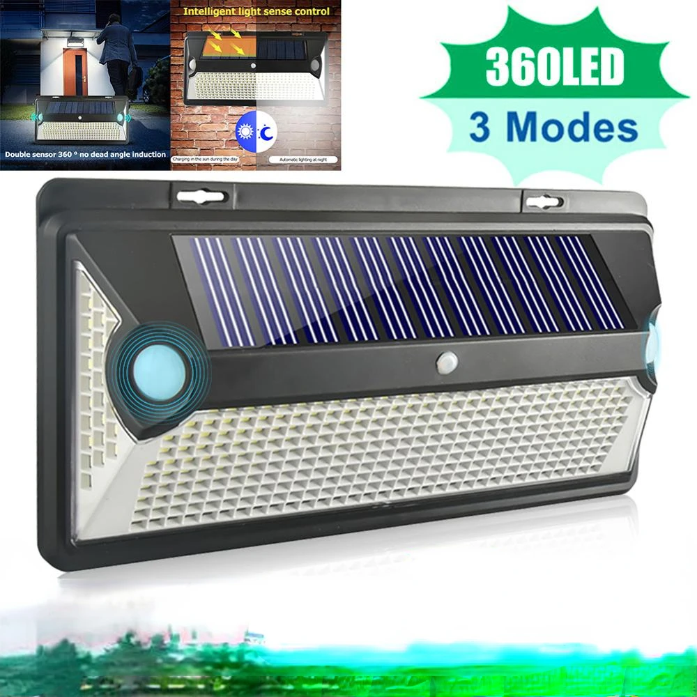 

LED Solar Light Sunlight Outdoor Waterproof Street Exterior Wall Lamp PIR Motion Sensor Night Security Garden Lighting