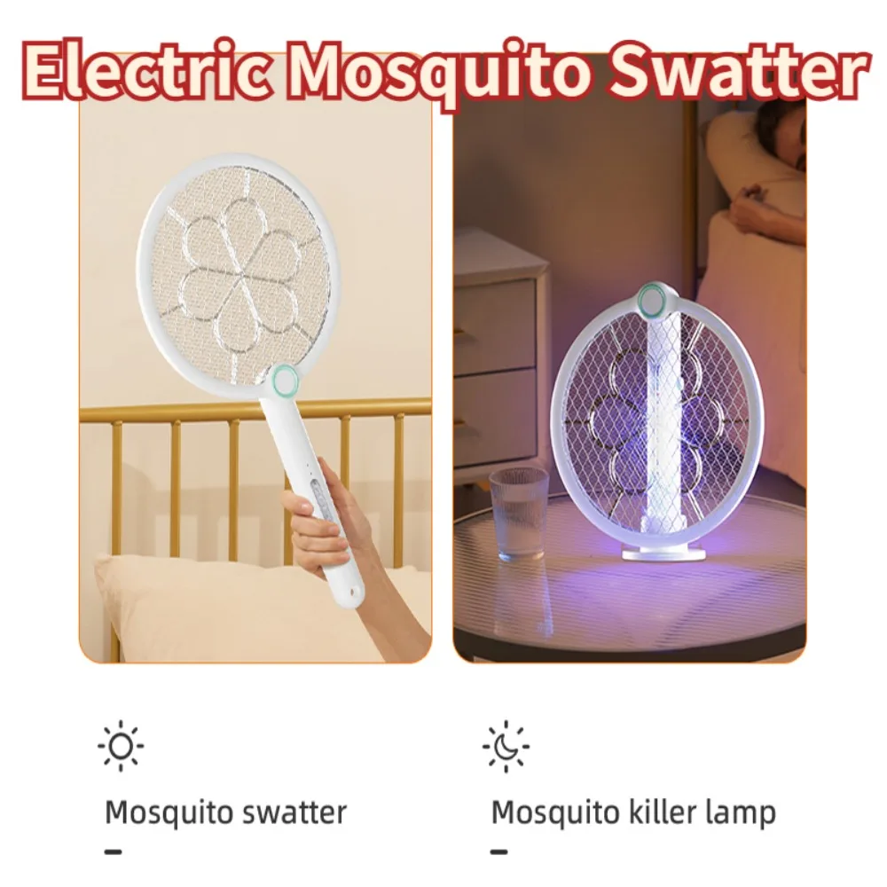 Электрическая ловушка для комаров 3800V Складная подвесная мухобойка насекомых с