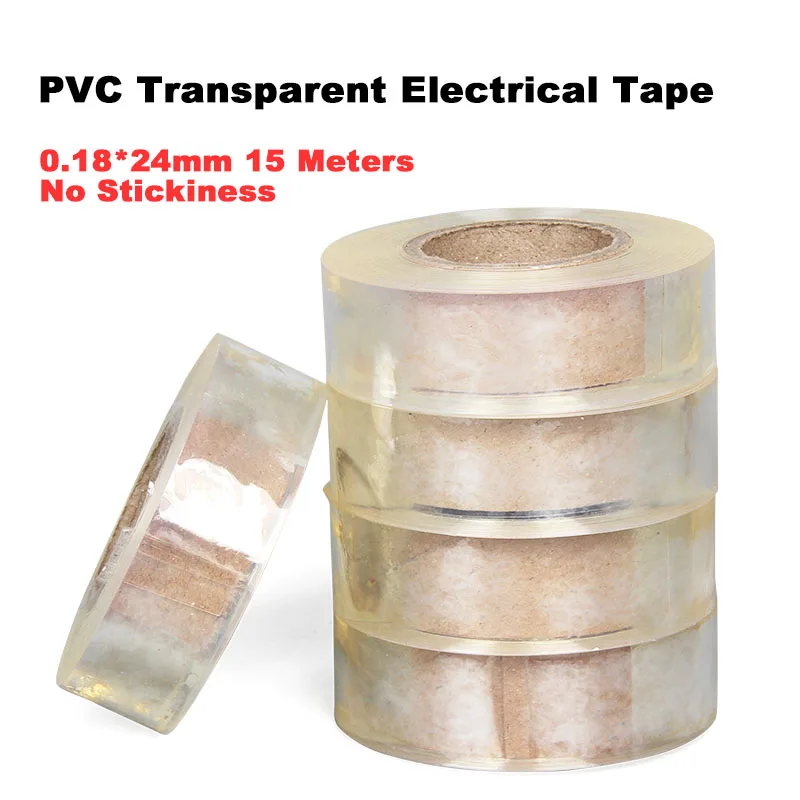 

Stickiness 1roll Tape Flame Tape No Insulation Clear Waterproof 0.18*24mm Transparent 15m Retardant Electrical Plastic