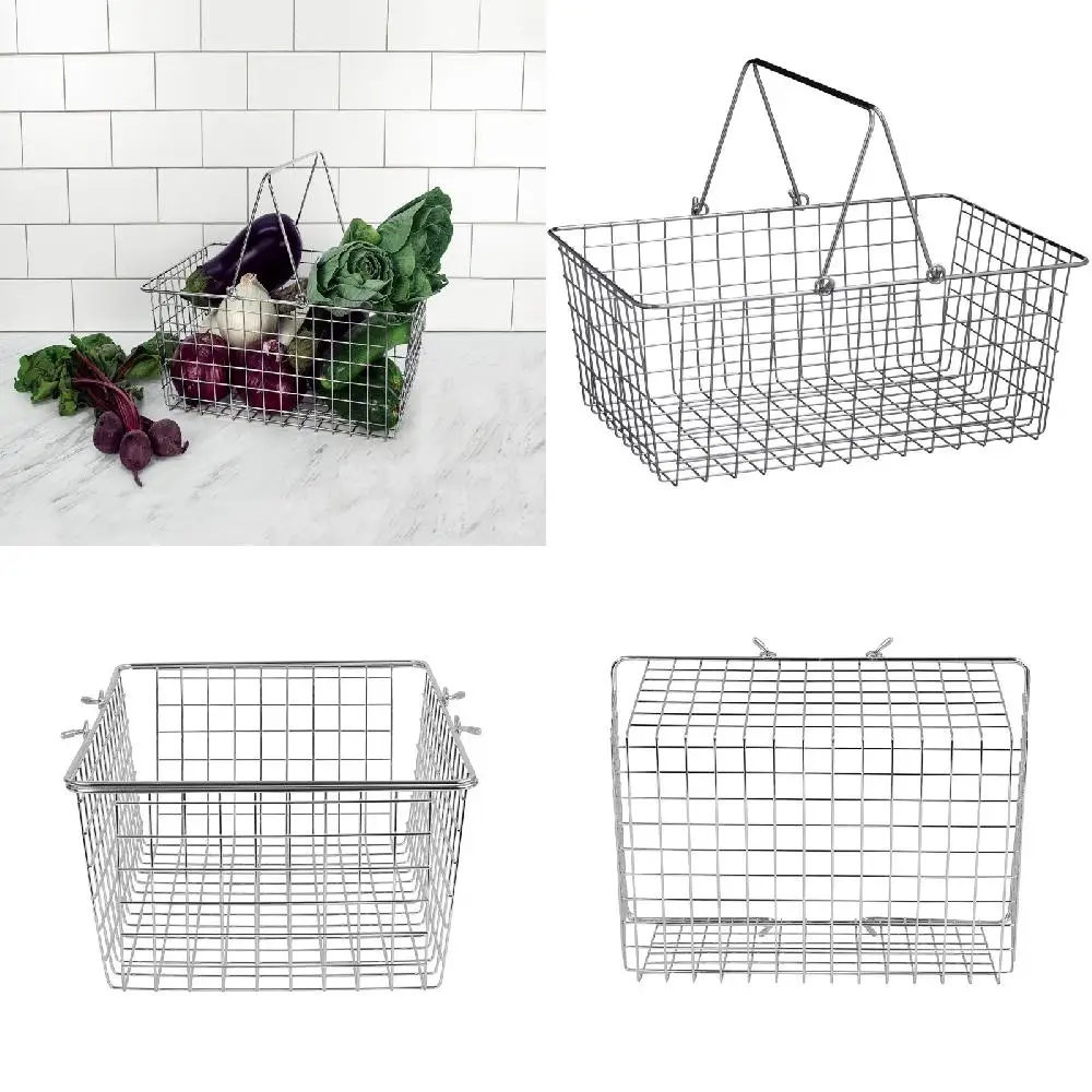 

g "Smart Home Organization Must-Have - Large Chrome-Finished Wire Storage Basket with Handles For Pantry, Countertop and More."