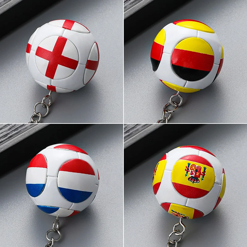 

New National Flag Football Key Chain England France Spain Flag Soccer Pendant Car Key Chains Fan Souvenirs Bag Accessories Gifts