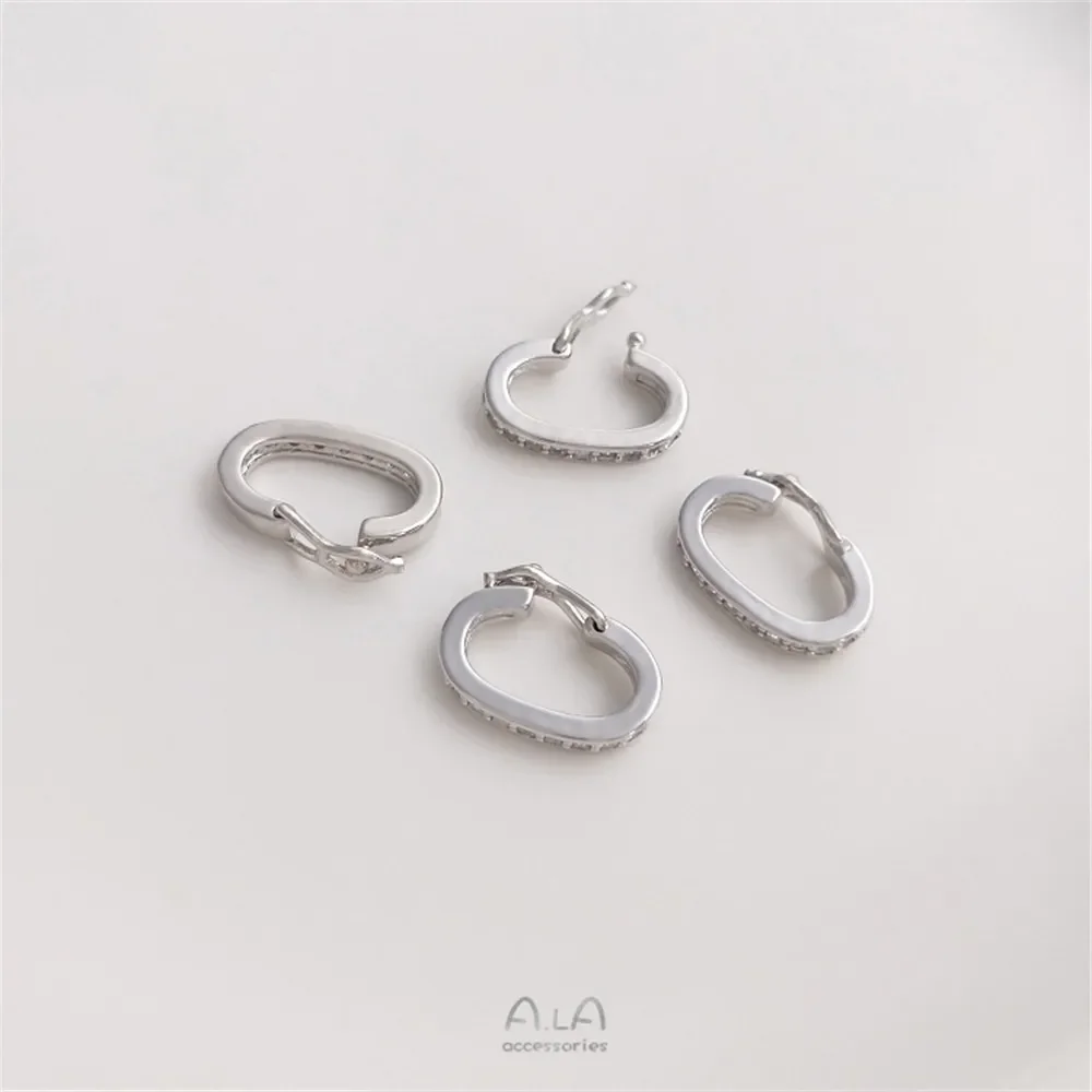 14K18K белый и золотой циркон с бриллиантом кольцевая застежка ожерелье