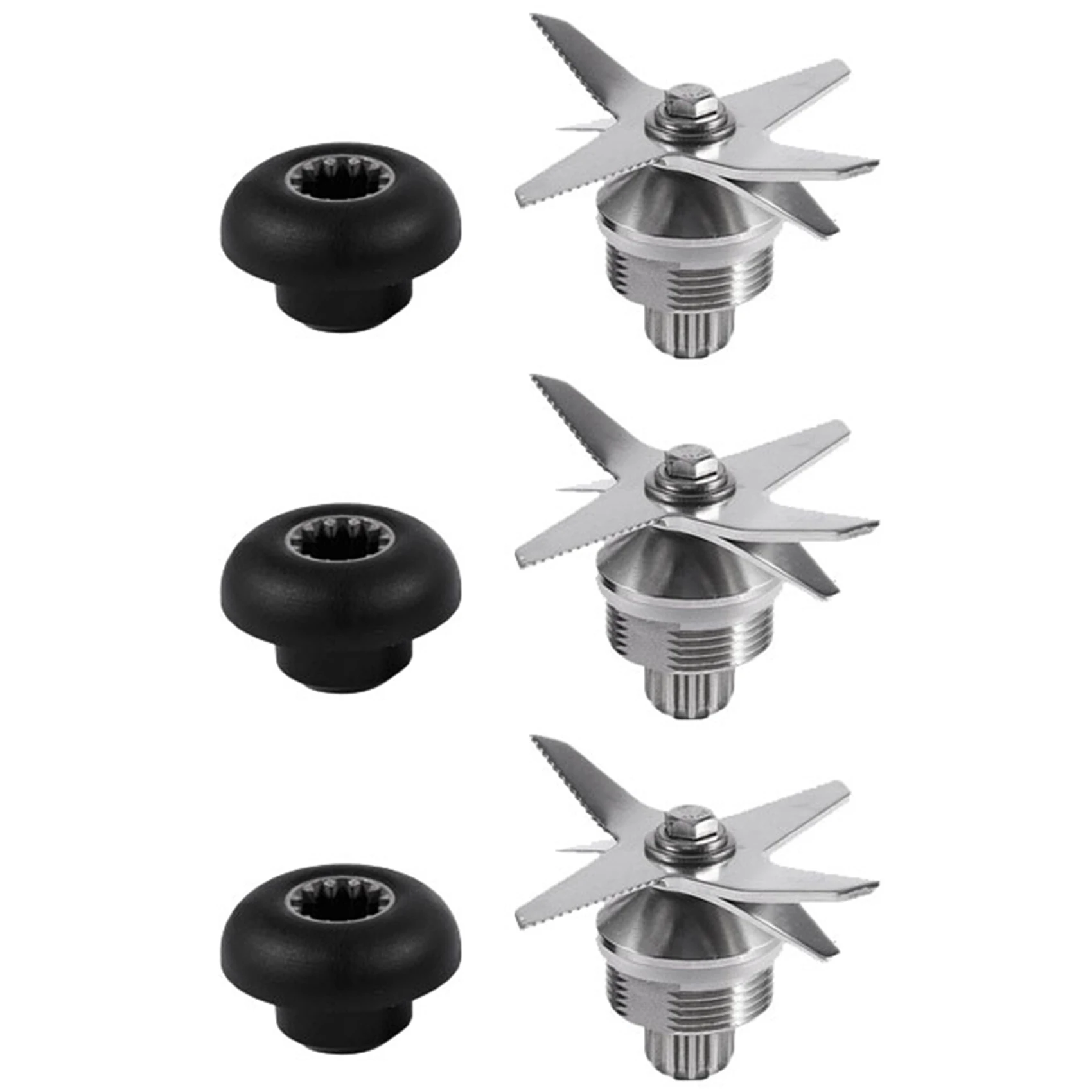 

3X Durable Quality Stainless Steel Silver+Black Blade and Drive Socket Combo Kit for Vitamix Blender Parts