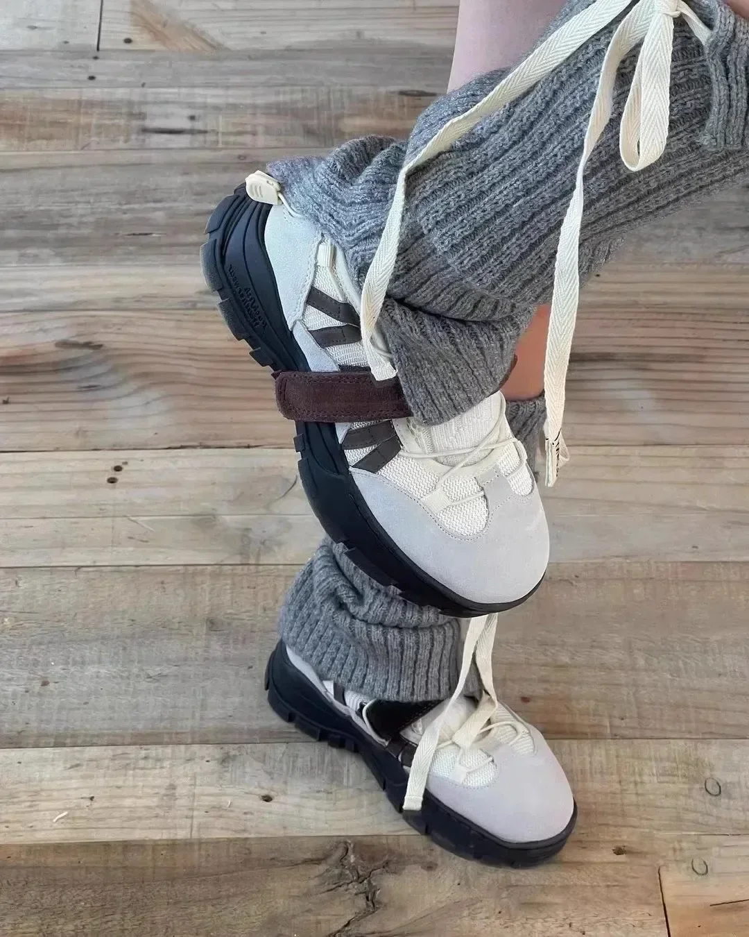 Винтажные женские кроссовки на массивной платформе с эластичной лентой