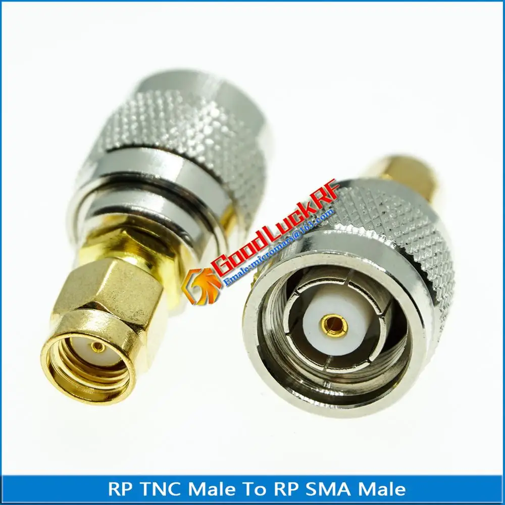 

1X Pcs RF Connector Socket RP TNC RPTNC Male Jack to RP SMA RPSMA Male Plug RPTNC - RPSMA Brass Straight RF Adapters