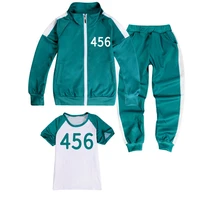 squid game 456 t shirt boys clothing set kids jacket and trousers set childrens clothing spring autumn sports suit sportswear