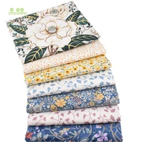 chainhoprinted twill cotton fabricdiy sewing quilting materialpatchwork clothcamellia flower series7 designs3 sizes