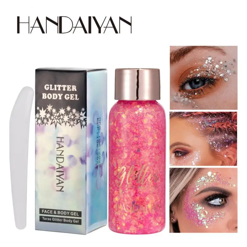 

HANDAIYAN Holographic Mermaid Glitter Eyeshadow Gel Body Face Eye Liquid Loose Sequins Pigments Makeup Cream Festival Gems NEW