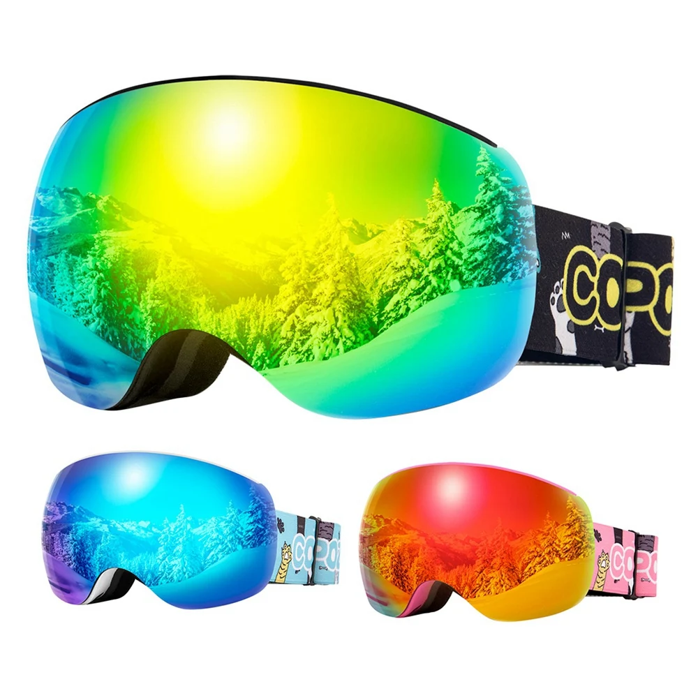 

Детские лыжные очки NEW-COPOZZ, лыжные очки с защитой от УФ лучей, двухслойные сферические линзы для лыжного спорта, лыжного спорта, сноуборда