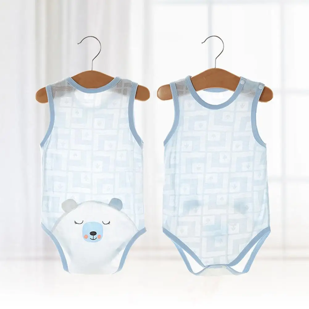 

All-match Long-lasting Summer Cool Pullover Baby Vest with Crotch Button Household Accessory