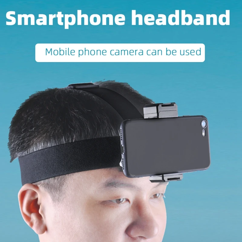 

Universal Head Strap Mount Headband Holder with Mobile Phone Clip Holder for Smartphones Vlog Accessories