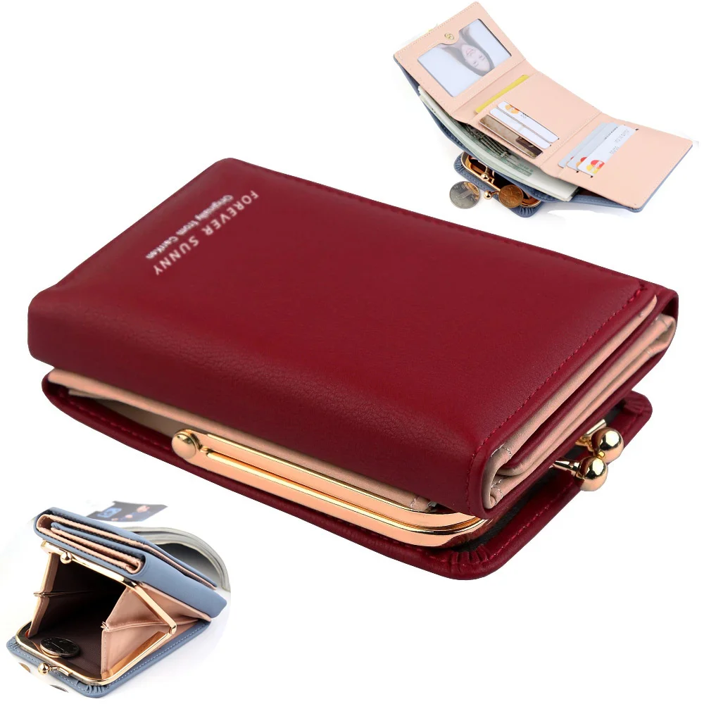 

Wallet Women 2022 Lady Short Women Wallets Crown Decorated Mini Money Purses Small Fold PU Leather Female Coin Purse Card Holder