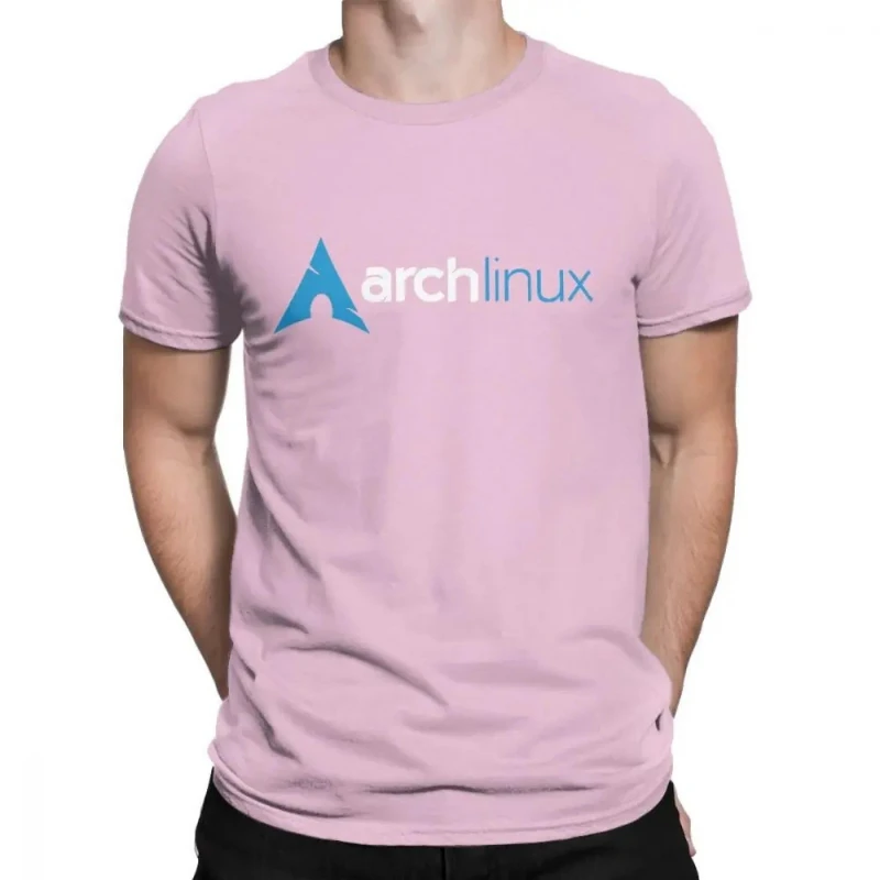 Фото Классическая футболка с принтом Arch Linux для мужчин, приталенная, с коротким рукавом, круглым вырезом, из чистого хлопка, европейский стиль №4