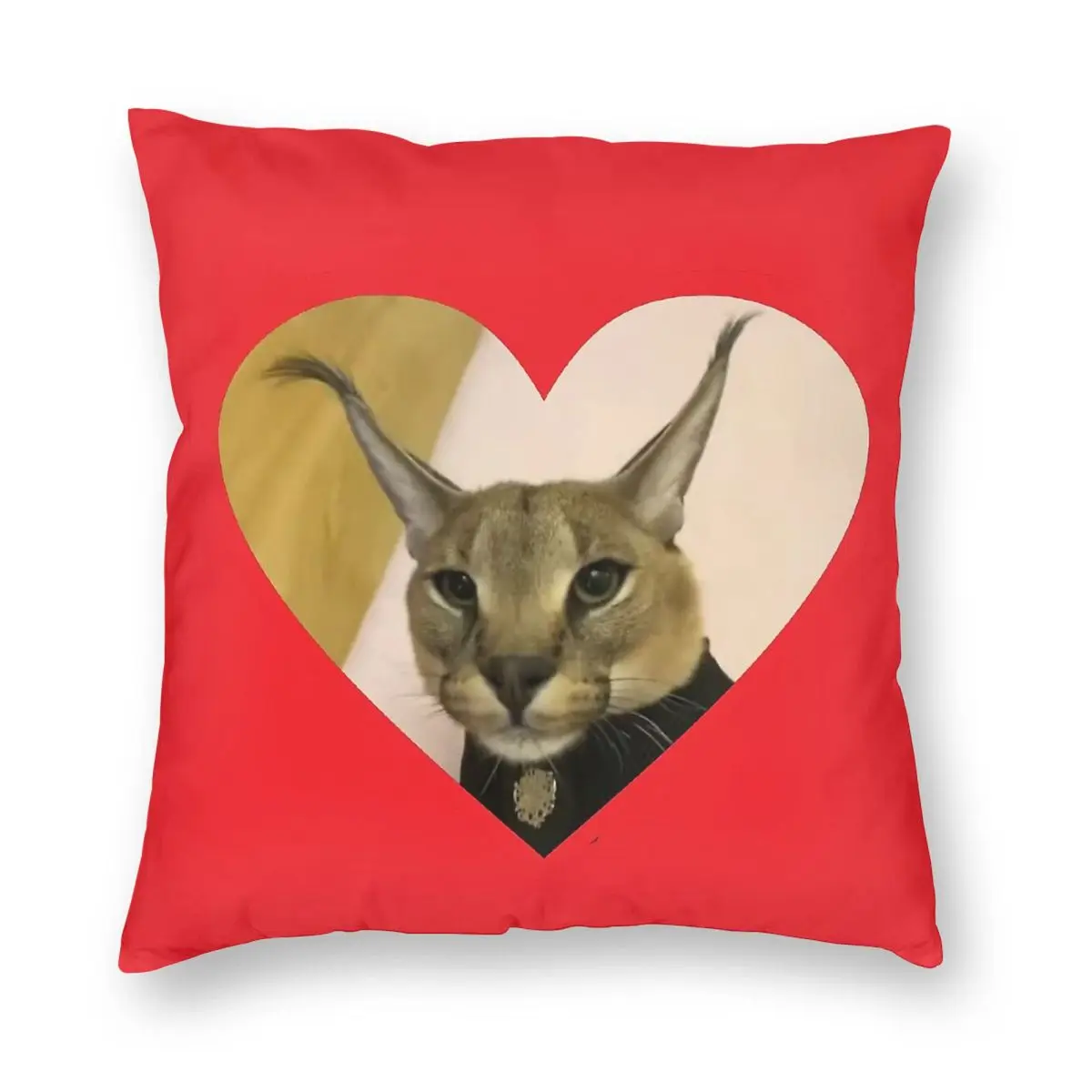 Милая Большая квадратная наволочка Floppa Hecker из полиэстера и льна бархатная с