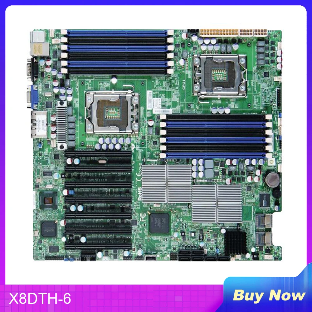 

X8DTH-6 For Supermicro Dual IOH36 SASII Xeon PC Board 5600/5500 Series DDR3 Broadcom 2008 8-Port 6Gb/s SAS Controller