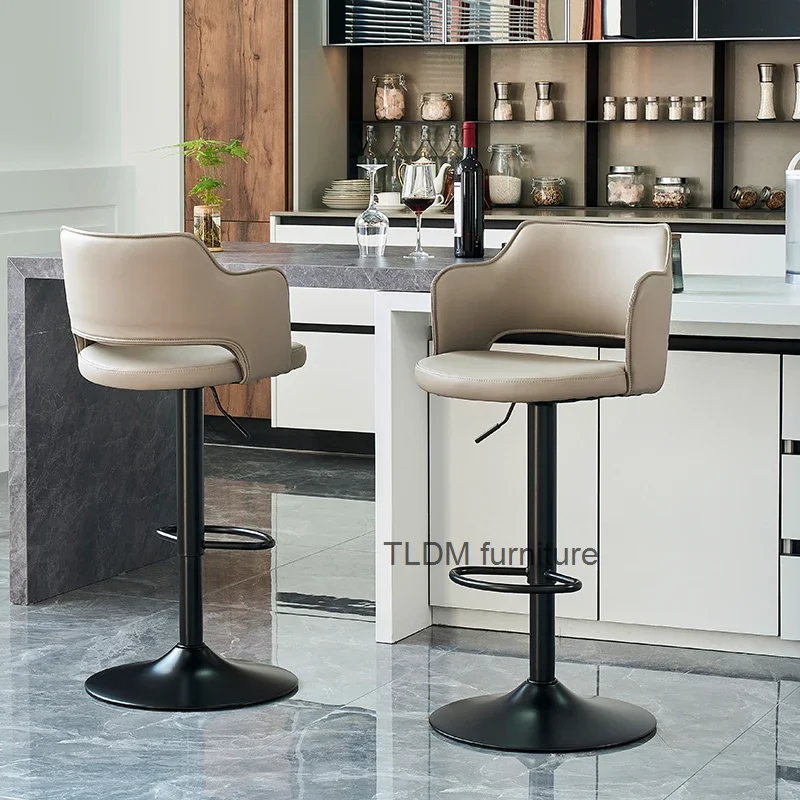 Поворотные барные стулья премиум-класса белый минималистичный роскошный