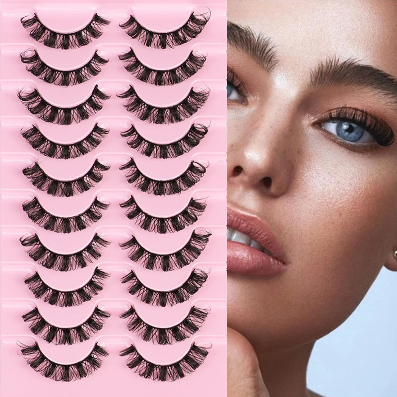 

10 Pairs 3D Faux Mink Lashes Fluffy Soft Wispy Volume Natural Long False Eyelashes Eye Lashes Reusable Eyelashs Extension Makeup
