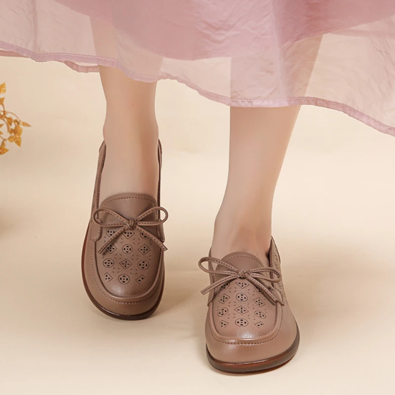 Туфли женские на низком каблуке оксфорды с геометрическим рисунком Повседневная