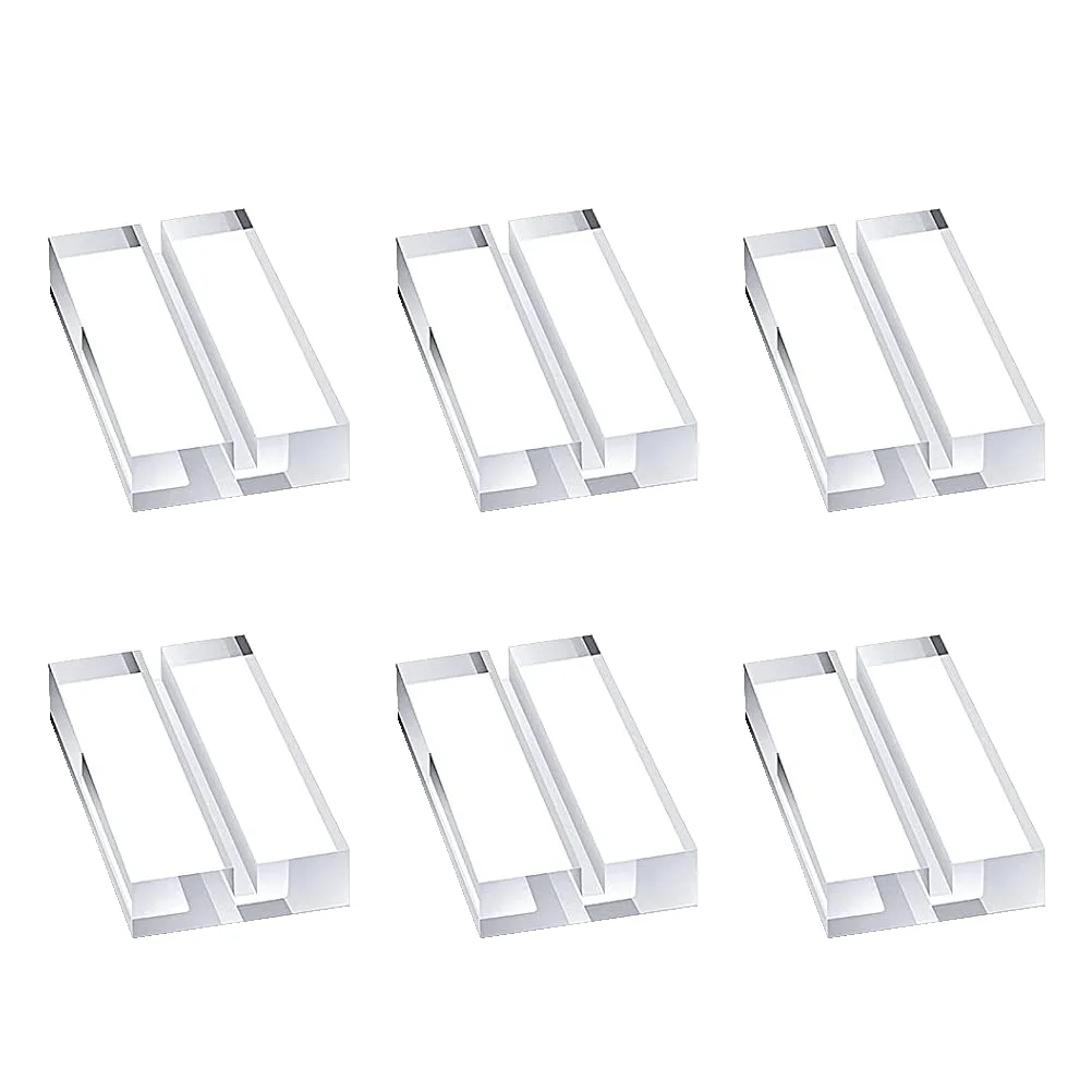 

6Pcs Transparent Sign Stands Desktop Sign Holders Acrylic Table Number Holders