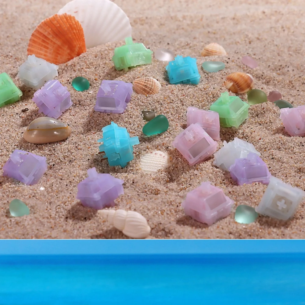 Фото Механические переключатели DUROCK Sea Glass Switch, линейные, с возможностью горячей замены, настраиваемые, заводская смазка, 45gf, аксессуары для механических клавиатур, подарок №4