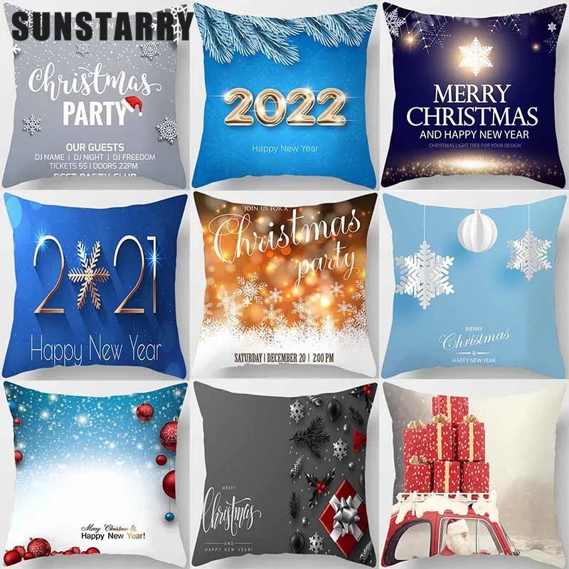 

Рождественский подарок, печатная квадратная фотография, используется для украшения дома, искусственная Обложка 45x45 см, Funda Cojin Cojines