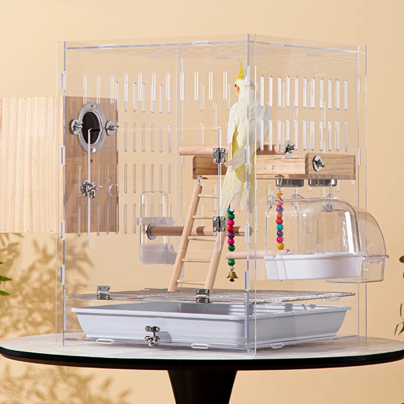 

Plastic Parrot Bird Cages Accessories Lovebird Transport Pigeons Bird Cages Budgie Breeding Quail Jaula Outdoor Garden Hut