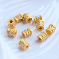 gufajin 18k color preserving sand gold dropping oil clover barrel bead separation new diy hand beaded jewelry accessories