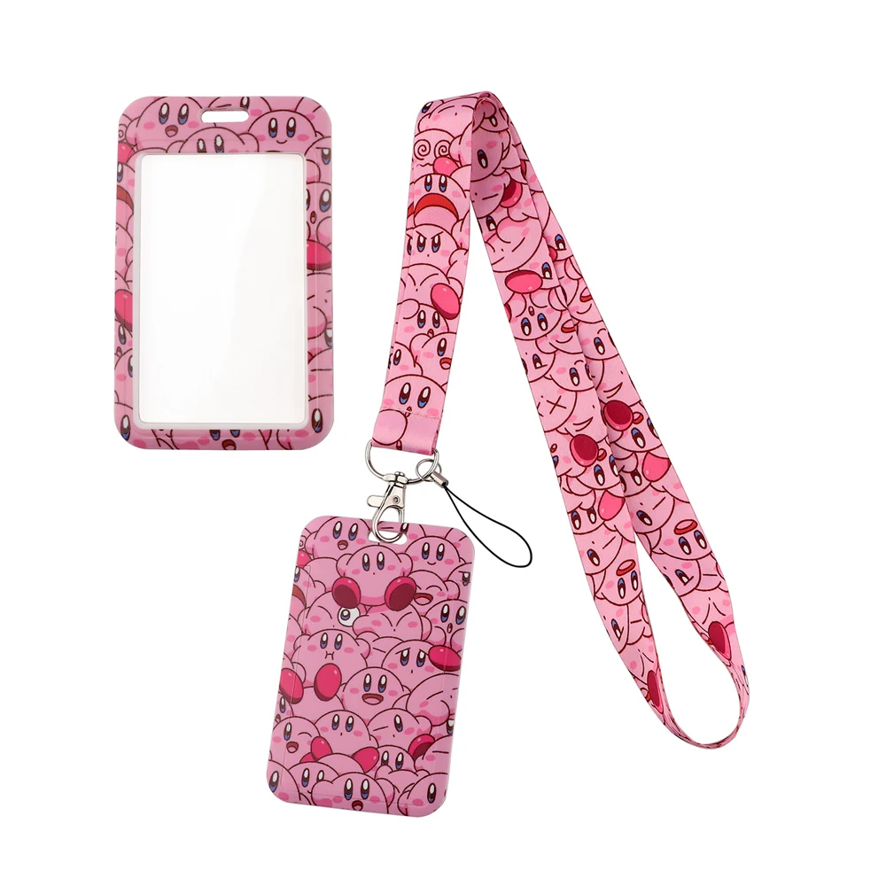 

J4030 Cartoon Pink Ball Lanyard For Keychain Pendant IC ID Campus Card Badge Holder Phone Neck Strap Lariat Keychain Fans Gift