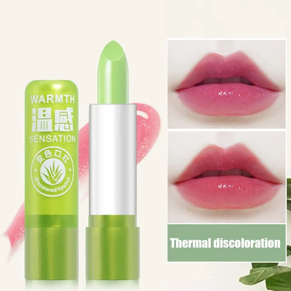 

1PC Moisture Lip Balm Long-Lasting Natural Aloe Vera Lipstick Color Changing Long Lasting Moisturizing Lipstick Anti Aging