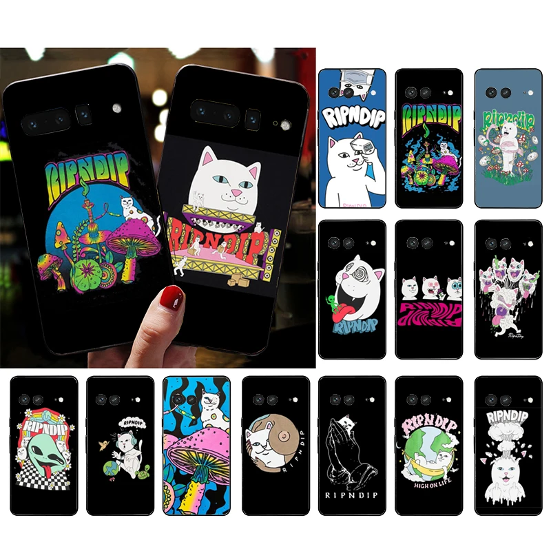 

Phone Case for Google Pixel 7 Pro 7 6A 6 Pro 5A 4A 3A Pixel 4 XL Pixel 5 6 4 3 XL 3A XL 2 XL White Ripindip-Cat Art Case
